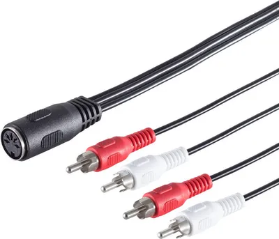 Produktbild von DIN Kabel-5-pol. Buchse/ 4 Cinchstecker 0,2m