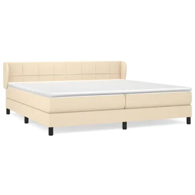 Produktbild von vidaXL Boxspringbett mit Matratze Creme 200x200 cm Stoff