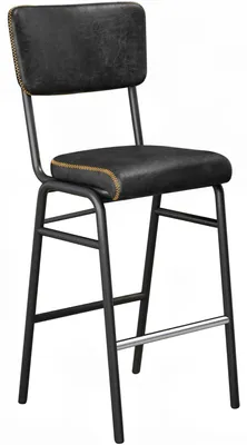 Produktbild von 2er-Set LENA | Retro Barhocker | Schwarz | Leder | Retrobarhocker