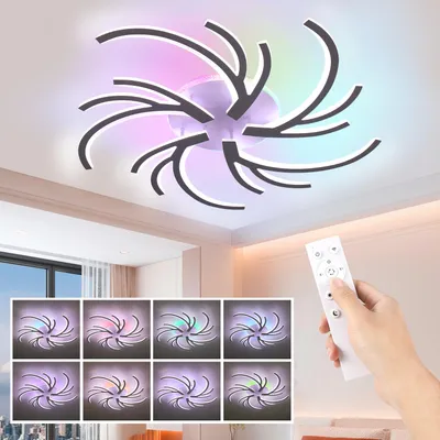Produktbild von 106W Baumzweige LED Deckenleuchte mit RGB Backlamp, Dimmbare mit Fernbedienung, 85cm Modern Deckenlampe für Wohnzimmer Schlafzimmer