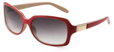 Produktbild von Bifokale Sonnenbrille Lesebrille Quadratisch Farbverlauf Rot 3.75 x