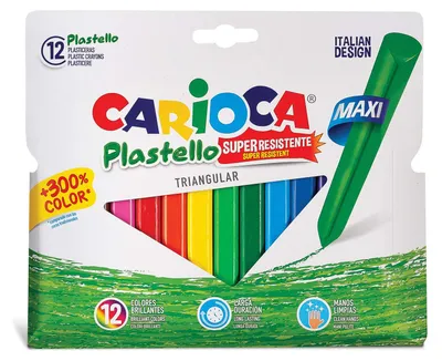 Wachsmalstifte Jumbo, 12 Farben, dreieckig, waschbar
