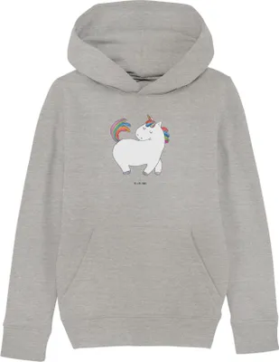 Produktbild von Mr. & Mrs. Panda Kinderpullover Einhorn Stolzieren 7-8 Jahre (122/128) - Heather Grey - Geschenk, Hoody, Pferd, Pullover, Hoodie, Unicorn, Kapuzensweatshirt, Einhörner