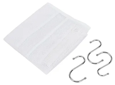 Produktbild von Hängender Duschorganizer aus Netzgewebe, großer Duschkorb, Badezimmerzubehör (S-förmiger Haken)
