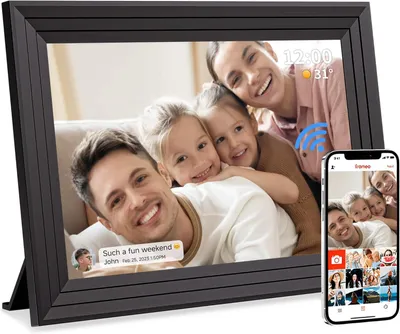 Produktbild von Digitaler Bilderrahmen, Digitaler Fotorahmen, 10,1 Zoll 1280x800 HD IPS Touchscreen, 32GB Speicher, Automatische Drehung, Wandmontage