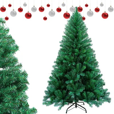 Image de Jiubiaz Arbre de Noël artificiel Sapin de décoration Arbre de Noël 210cm Vert