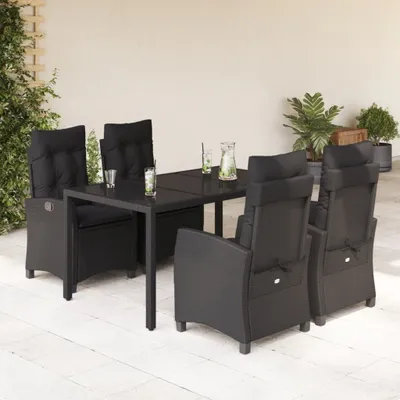 Produktbild von Möbel 5-tlg. Garten-Essgruppe mit Kissen Schwarz Poly Rattan 2024