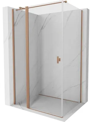 Obrázek produktu pro Mexen Mist T sprchový kout s křídlovými dveřmi 115 x 120 cm, transparentní, kartáčovaná měď - 8A4T-115-120-65-00