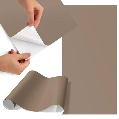 Produktbild von Möbelfolie 65x130 cm - Klebefolie Möbel - Selbstklebende Folie - Folie für Möbel - Möbelfolie Küche - Klebefolie Küche - Möbelfolie Schrank - Wasserdicht - Abwaschbar - Selbstklebend - Luftblasenfrei - Rückstandslos entfernbar - Hellbraun