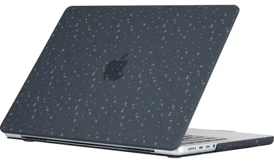 Produktbild von Mobigear Sparkle Schutzhülle für MacBook Air 13 Zoll (2022-2026), Hartschalenhülle, MacBook Case - Schwarz - Modell A2681 / A3113 / A3240 / A3449