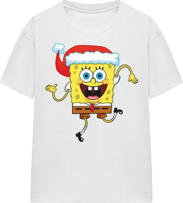 Obrázok produktu pre SpongeBob SquarePants - Tričko pre mužov/dámy uni - vianočný dizajn TV16006 (S) (Biela)