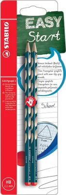 Obrázek produktu pro Tenká trojhranná tužka pro praváky - STABILO EASYgraph S v petrolejové barvě - balení 2 kusů - tvrdost HB