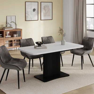 Immagine prodotto di tavolo da pranzo allungabile Vicco Fenaro Bianco/nero 120 x 80 cm Estensibile, Model 58012