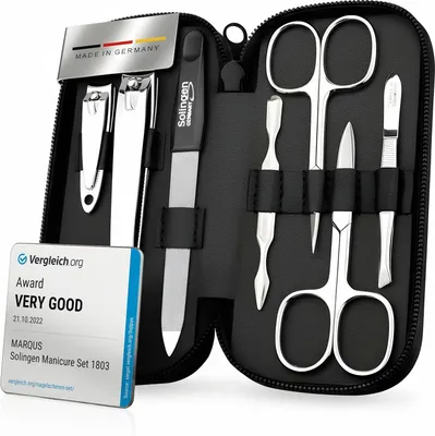 Produktbild von marQus Maniküre-Set 7-teilig – Echtleder-Etui, Solingen – Schwarz