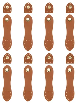 8 braune Leder-Gürtelschnallen, 11 x 2,5 cm, Klickverschluss, DIY