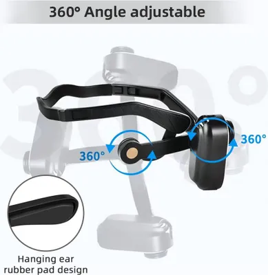 Obrázek produktu pro Yctze Head Mount pro GO3 POV Head Mount Bracket Hands 360 Nastavitelný výhled Nastavitelná čelenka Vestavěný magnetický držák Pohodlný lehký držák