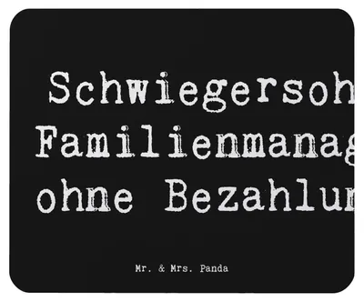 Produktbild von Mr. & Mrs. Panda Mouse Pad Spruch Schwiegersohn Manager - Schwarz - Geschenk, mausteppich, persönliche Erinnerungen, Mauspad, Humor, Schwiegereltern, Familienleben