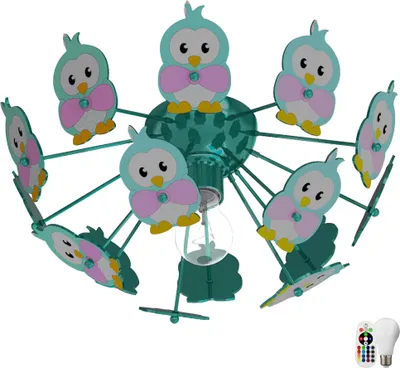 Produktbild von RGB LED Kinderzimmer Deckenbeleuchtung mit Eulen VIKI 2
