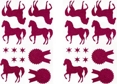 Produktbild von Oblique Unique 24 Pferde Sticker Glitzer Pferd Aufkleber zum Basteln Spielen Scrapbooking Dekorieren uvm. - pink