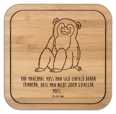 Produktbild von Mr. & Mrs. Panda Getränkeuntersetzer Affe - Transparent - Geschenk, Liebe, Flaschenuntersetzer, Respekt, Selbstbewusstsein, Kunststoff-Untersetzer, Motivation, Wildtiere
