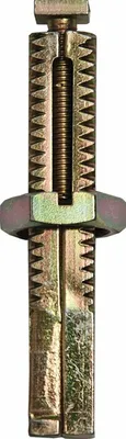 A close-up studio shot of a metal anchor bolt.