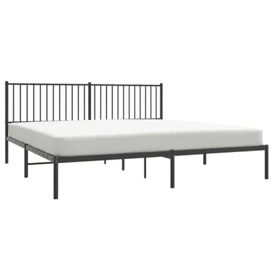 Zdjęcie produktu dla vidaXL Rama łóżka z zagłówkiem metalowa czarna 193x203 cm