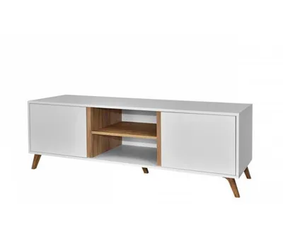 Image de Meuble TV MOREL – blanc / chêne kraft doré