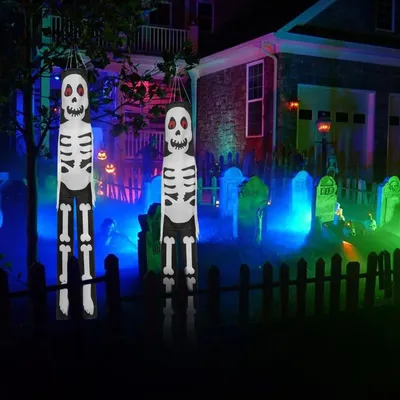 Halloween Windsocken 100 cm 2 Stück Geisterfahne für Garten