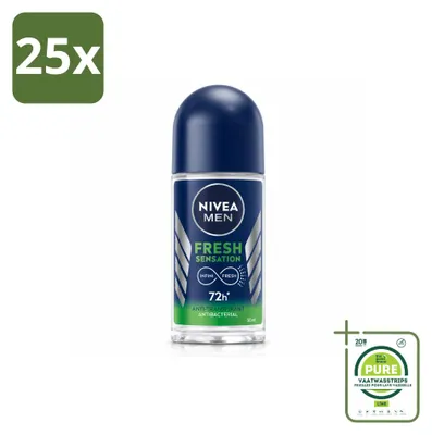 Produktbild von 25 x NIVEA MEN Deodorant Roller Fresh Sensation - 50 ml - Großpackung - 25 Stücke