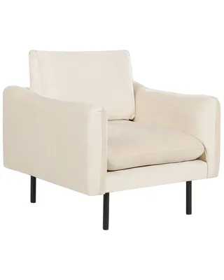 Obrázek produktu pro BELIANI Křeslo světle béžové sametové čalouněné moderní retro styl černé nohy obývací pokoj