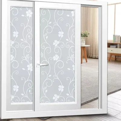 Immagine prodotto di Pellicola protettiva per finestre, pellicola autoadesiva elettrostatica, protezione UV per ufficio, camera da letto, cucina (45 x 200 cm, bianco floreale)