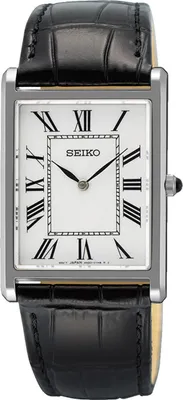Seiko SWR103P1 Herrenuhr Quarz mit Lederband Schwarz 1