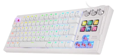 Imagen del producto de Mars Gaming Mk-Master, 79-Key Hot-Swap Mechanical Keyboard, White, Portuguese