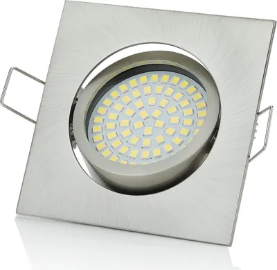 Produktbild von Sweet LED Einbaustrahler flach schwenkbar eckig Chrom gebürstet 3,5W warmweiß