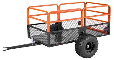 Zdjęcie produktu dla Przyczepa wywrotka VEVOR, 800,59 kg, przyczepa ATV-UTV wykonana ze stali do holowania za pojazdem, wywrotka ze zdejmowaną tylną ścianą, przyczepa ogrodowa do holowania za pojazdem kosiarek, traktorów i odpadów ogrodowych