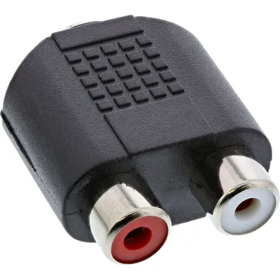 Produktbild von InLine® Audio Adapter, 3,5mm Klinke Buchse Stereo an 2x Cinch Buchse