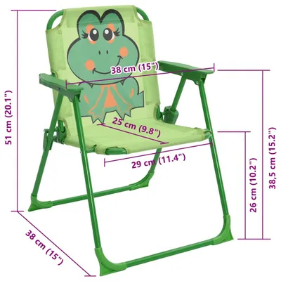 Produktbild von vidaXL 3-tlg. Garten-Bistro-Set für Kinder mit Sonnenschirm Grün