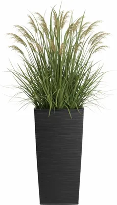Produktbild von HowHomely | Pflanzentopf - Blumentopf - schwarz - B29xH57 cm - Rillenstruktur - Pflanzgefäß - Übertopf