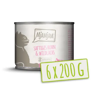 Produktbild von MjAMjAM saftiges Huhn und Wildlachs, Adult, Huhn, Lachs, 200 g, Getreidefrei