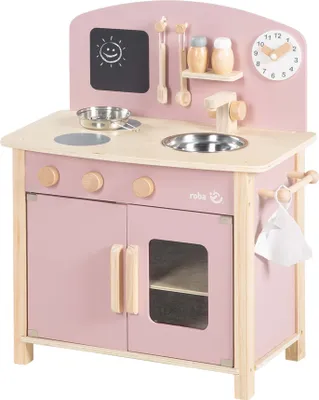 Produktbild von roba Spielküche Holz, rosa/natur -