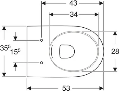 Productafbeelding van Geberit Renova Comfort WWC Tiefspüler, erhöht geschlossene Form, Rimfree, weiß