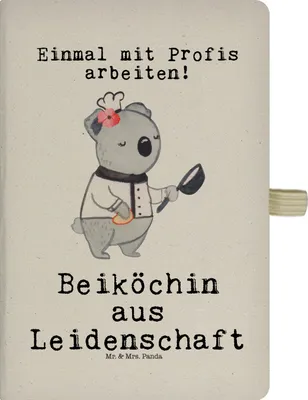 Produktbild von Mr. & Mrs. Panda notizbuch Beiköchin Leidenschaft - Transparent - Geschenk, Gastronomie, Skizzenbuch A5, Schreibheft, Lustig, Notizheft, Adressbuch, Restaurant, Spruch