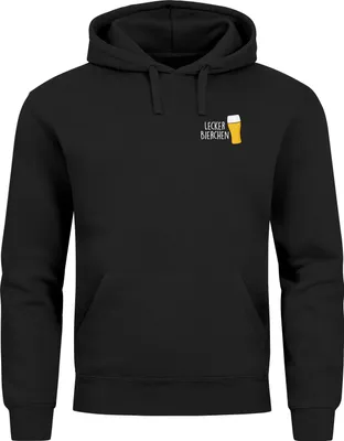 Produktbild von Hoodie Herren für das  Lecker Bierchen Brustprint Ersatz Tracht Pullover Volksfest Bierfest Outfit Spruch Lustig Moonworks®