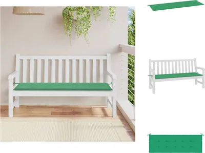 Obrázek produktu pro vidaXL Polštář na zahradní lavici zelený 150x50x3 cm Oxfordská tkanina - Polštář na sezení
