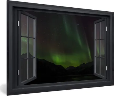 Produktbild von MuchoWow® MuchoWow® Gerahmtes Poster Durchsichtig - Nordlichter - Grün 60x40 cm - Poster mit zchwarzem Bilderrahmen - Printing - Wanddeko Schlafzimmer
