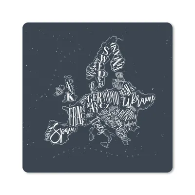Produktbild von MuchoWow® Mauspad Mousepad Karte - Europa - Kreidetafel 30x30 cm - Mousepads - Maus Mat - Pad - Mausunterlage - Gaming
