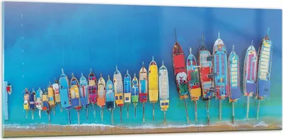Produktbild von Bilder auf glas - Einteilig - Schiffe Strand Perspektive - 120x50cm - Glasbilder - Wandbilder - Bilder - Wanddekoration aus Glas - Glas Bilder - Wandbild auf Glas - GAB120x50-4415