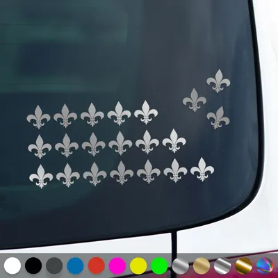 Produktbild von PantherPixel Lilie Aufkleber Fleur De Lis Lys Set Florenz Sticker Auto Geschenkidee Farbe Silber