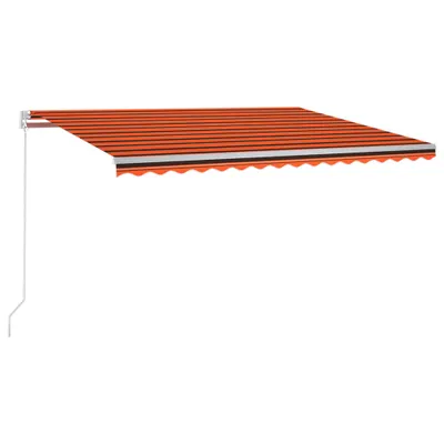 Immagine prodotto di Tenda da sole VidaXL a retrazione manuale con LED, 400x300 cm, arancione e marrone