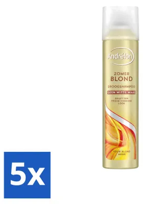 Produktbild von 5 x Andrélon Zomerblond Trockenshampoo für blondes Haar - 245 ml - Vorteilspackung - 5 Stücke